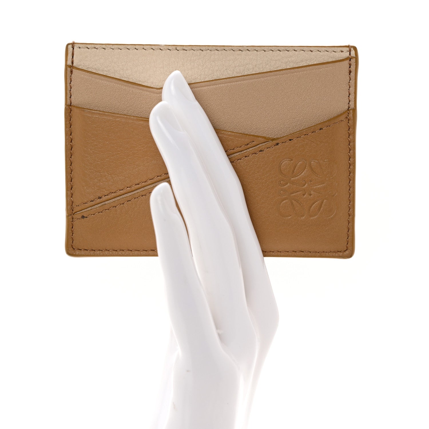 Loewe Calfskin Puzzle Colorblock Card Holder Angora 2 of 10