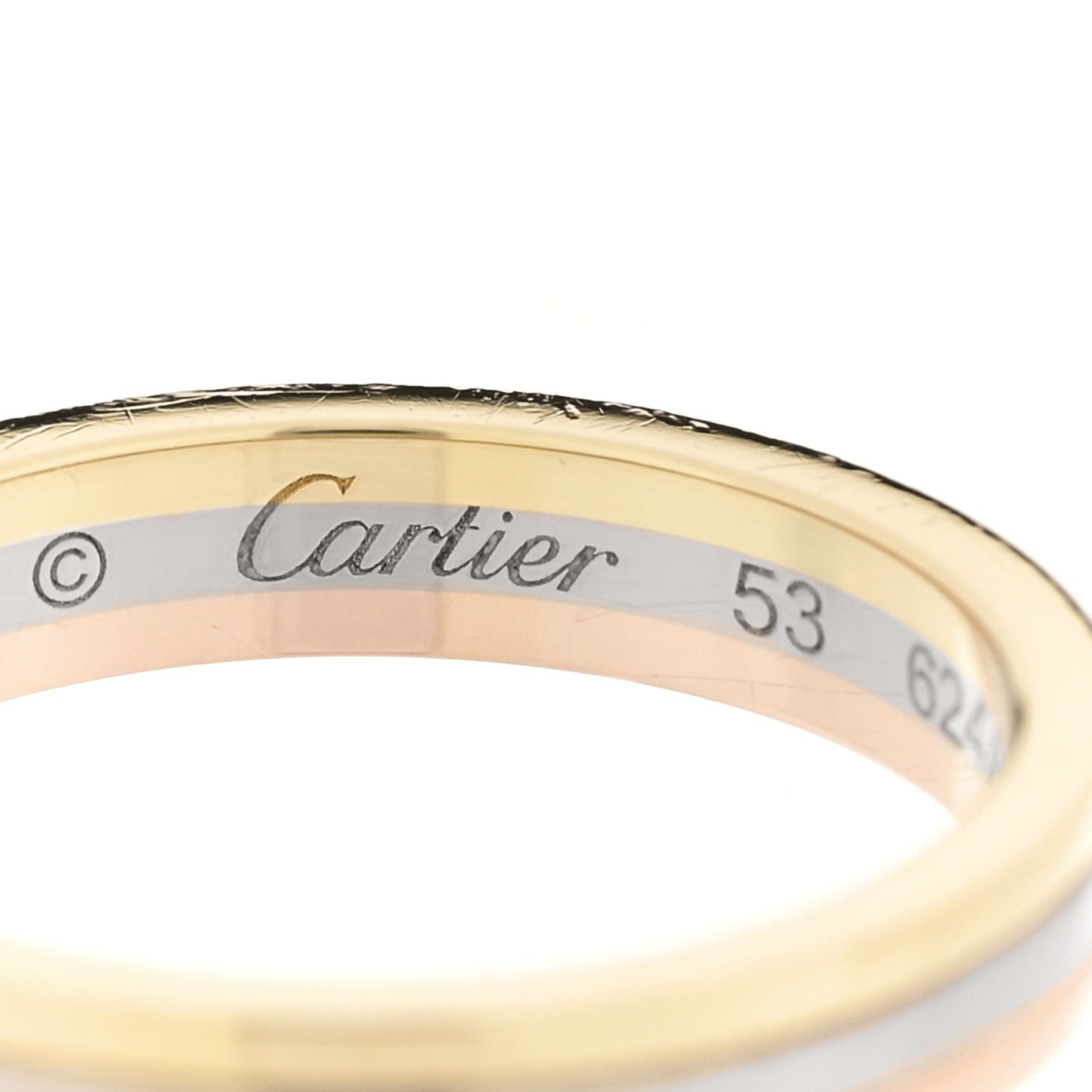 18K Pink White Yellow Gold 3.5mm Vendome Louis Cartier Wedding Band Ring 53 6.5