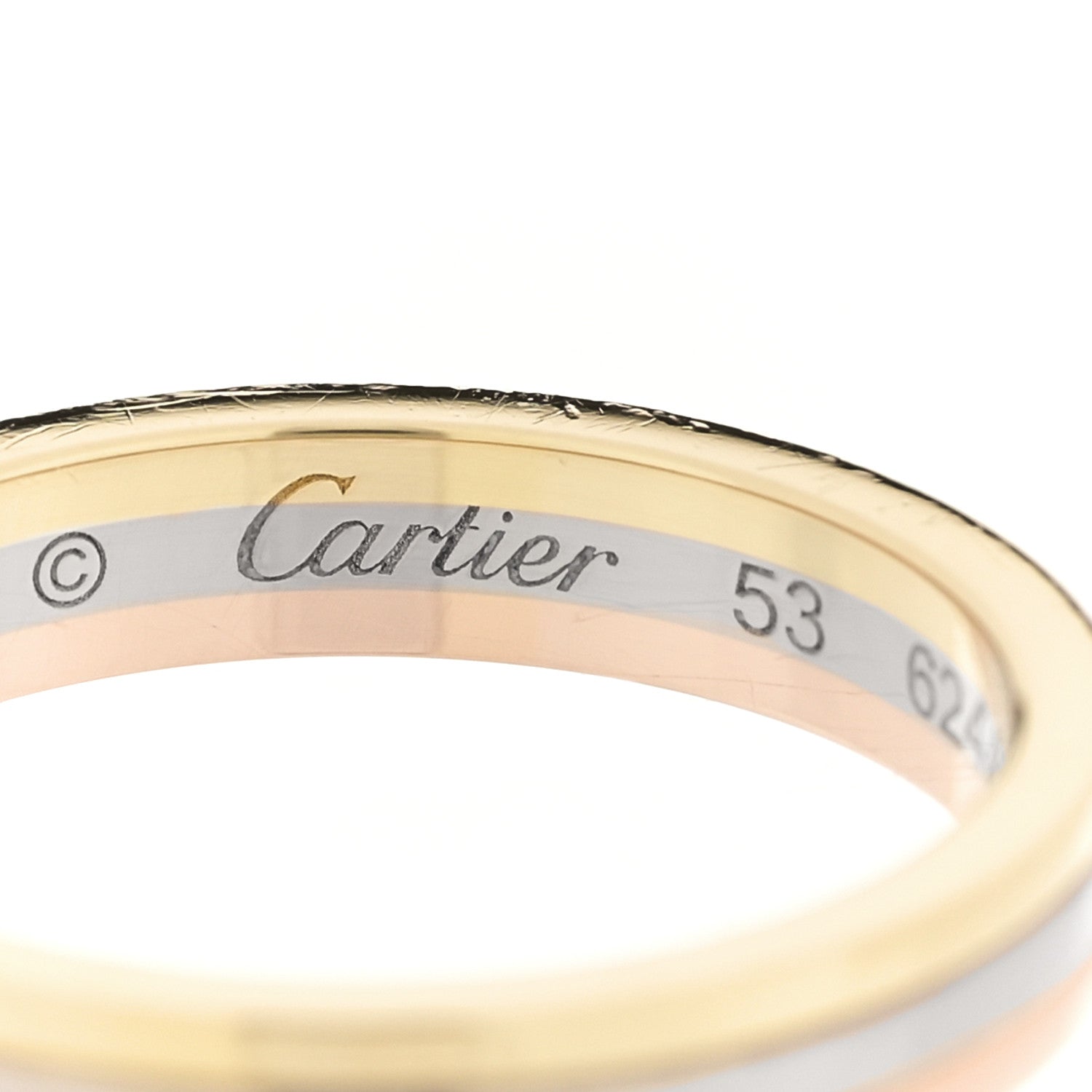 Cartier 18K Pink White Yellow Gold 3.5mm Vendome Louis Cartier Wedding Band Ring 53 6.5 4 of 4