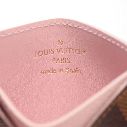 Louis Vuitton Damier Ebene Caissa Card Holder Rose Ballerine 5 of 7