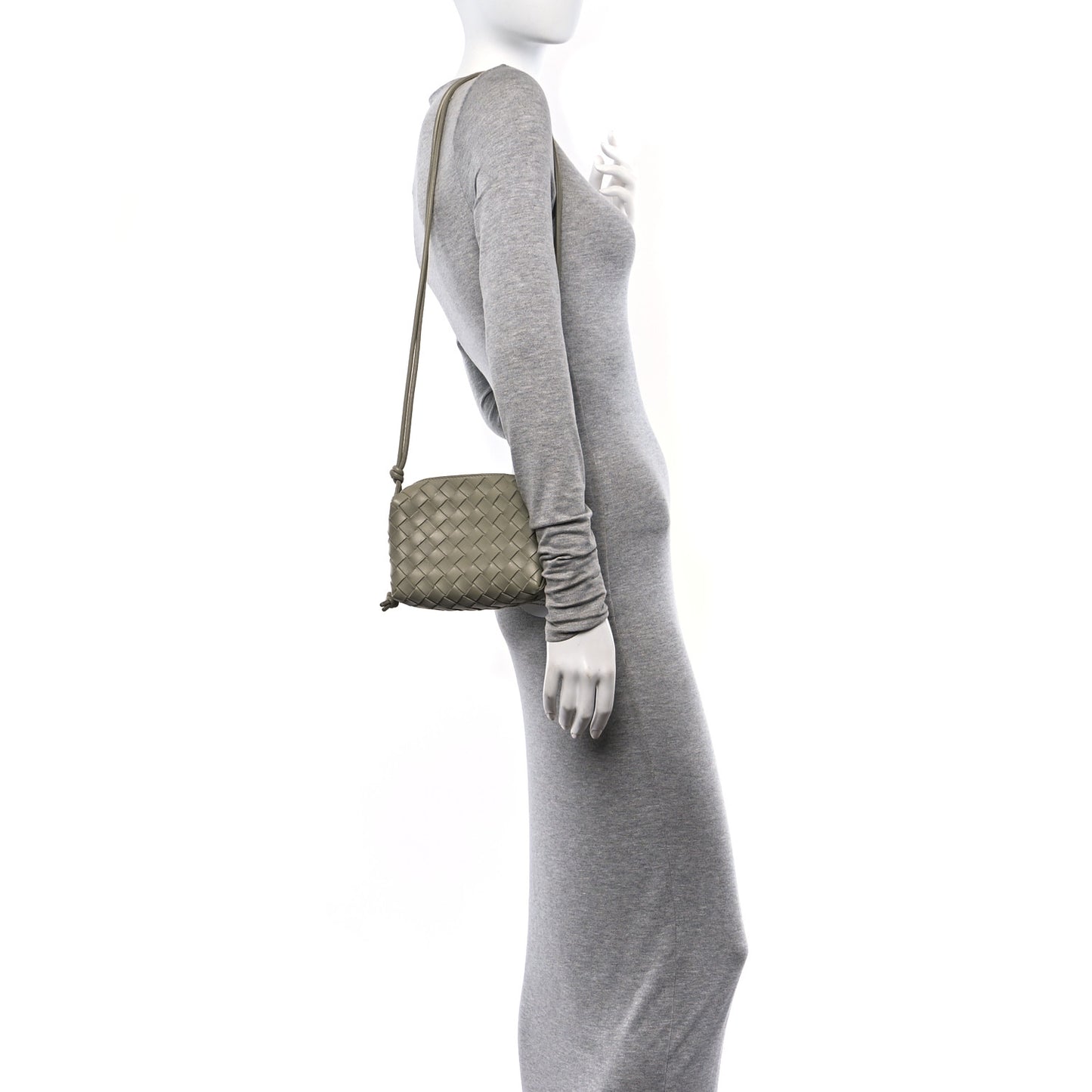 Nappa Intrecciato Mini Loop Camera Bag Travertine