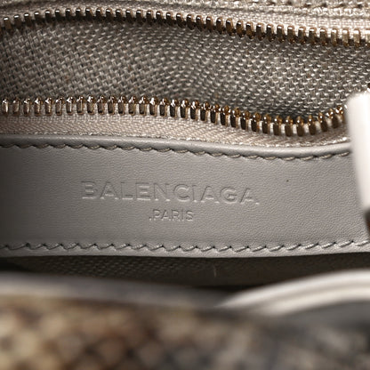 Balenciaga Calfskin Elaphe Snakeskin Mini Padlock All Afternoon Tote Gris Acier 6 of 12