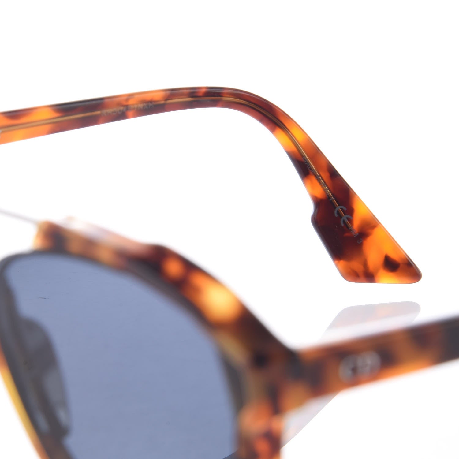 Christian Dior Abstract Square Mirrored Sunglasses Spotted Havana Blue 6 of 7