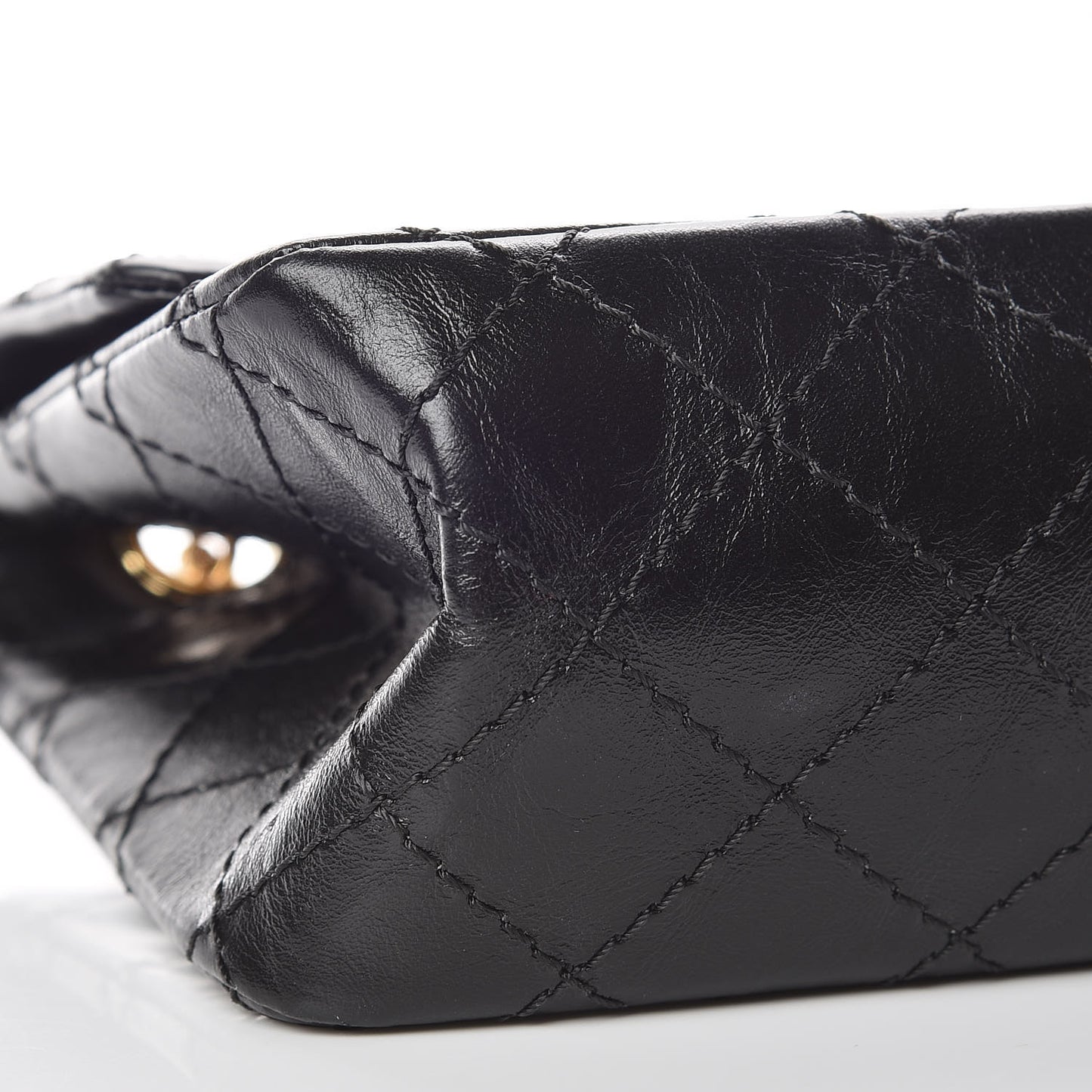 Aged Calfskin Quilted 2.55 Reissue Mini Flap Black
