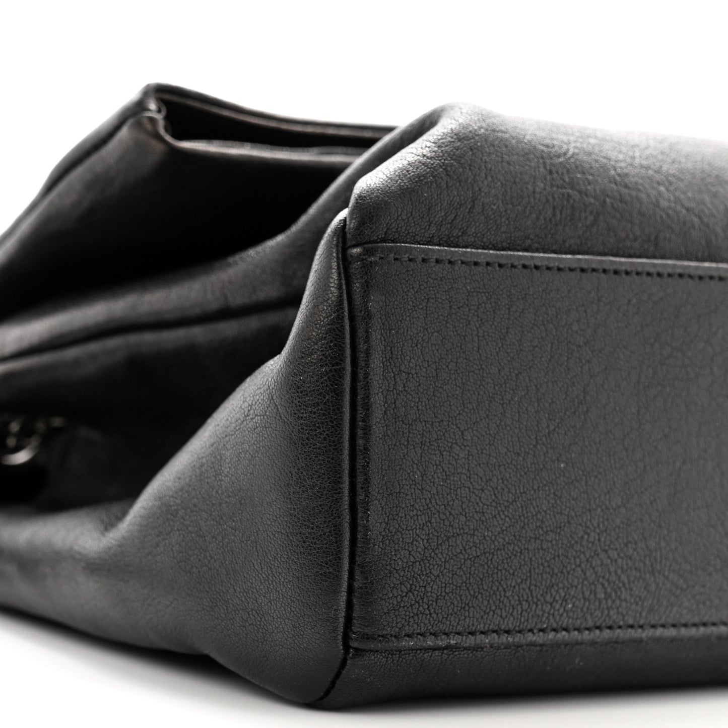 Sheepskin Medium West Hollywood Monogram Fold-Over Bag Black