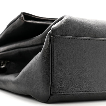 Saint Laurent Sheepskin Medium West Hollywood Monogram Fold-Over Bag Black 9 of 12