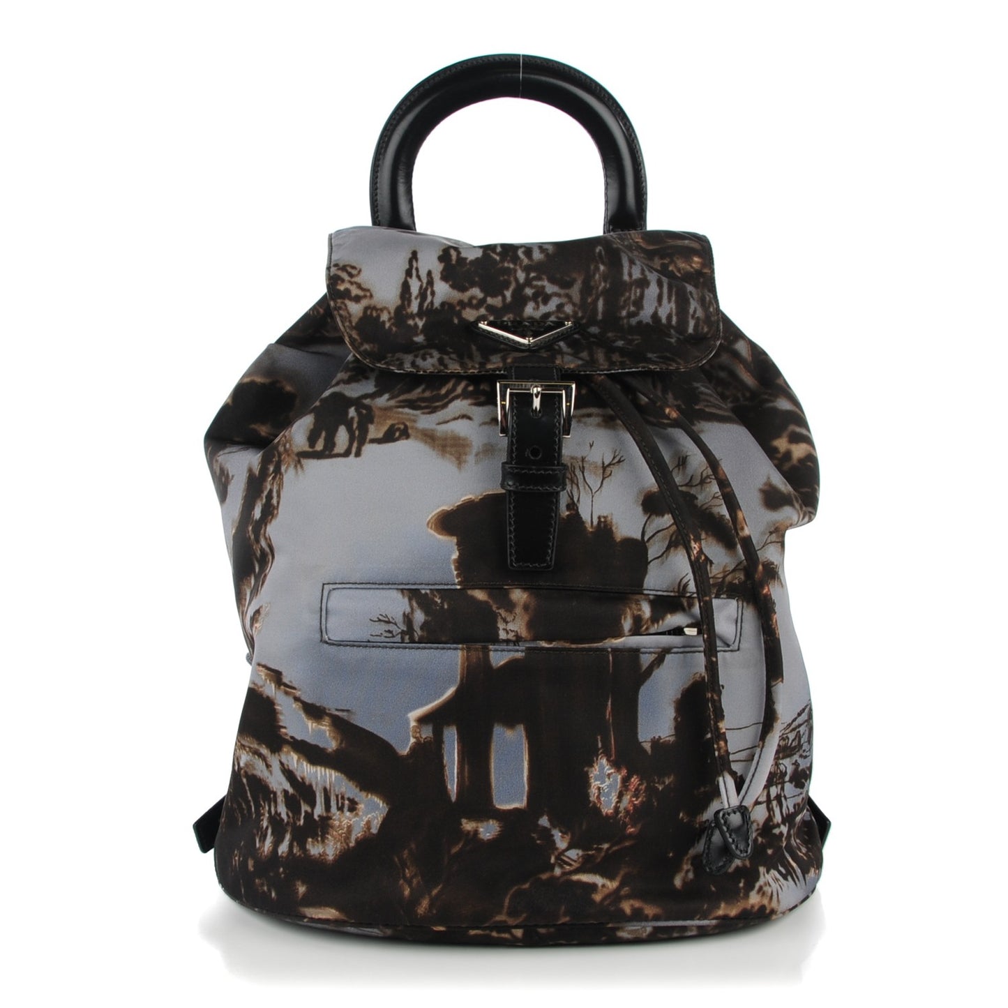 Tessuto Nylon Print Small Tote Backpack Grigio