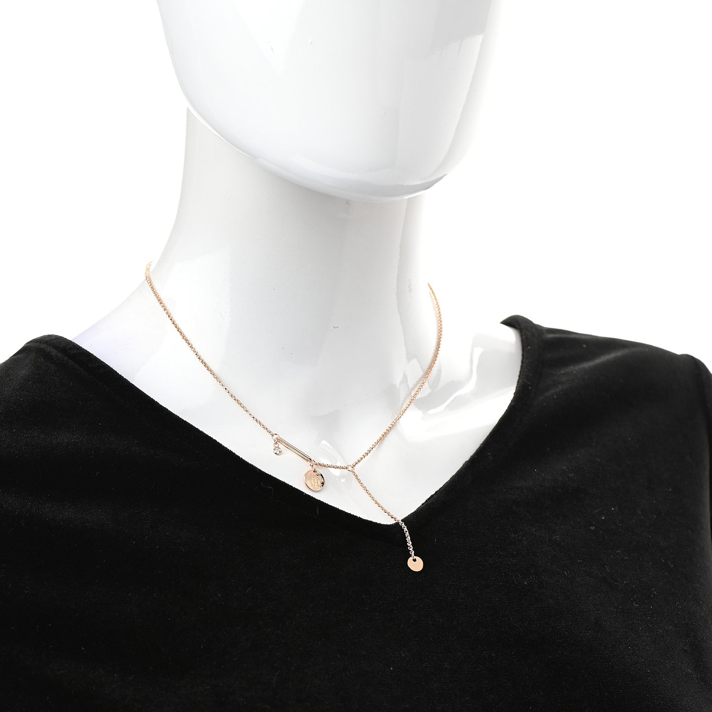 18K Rose Gold Diamond TPM Ex-Libris Pendant Necklace