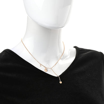 Hermes 18K Rose Gold Diamond TPM Ex-Libris Pendant Necklace 2 of 5