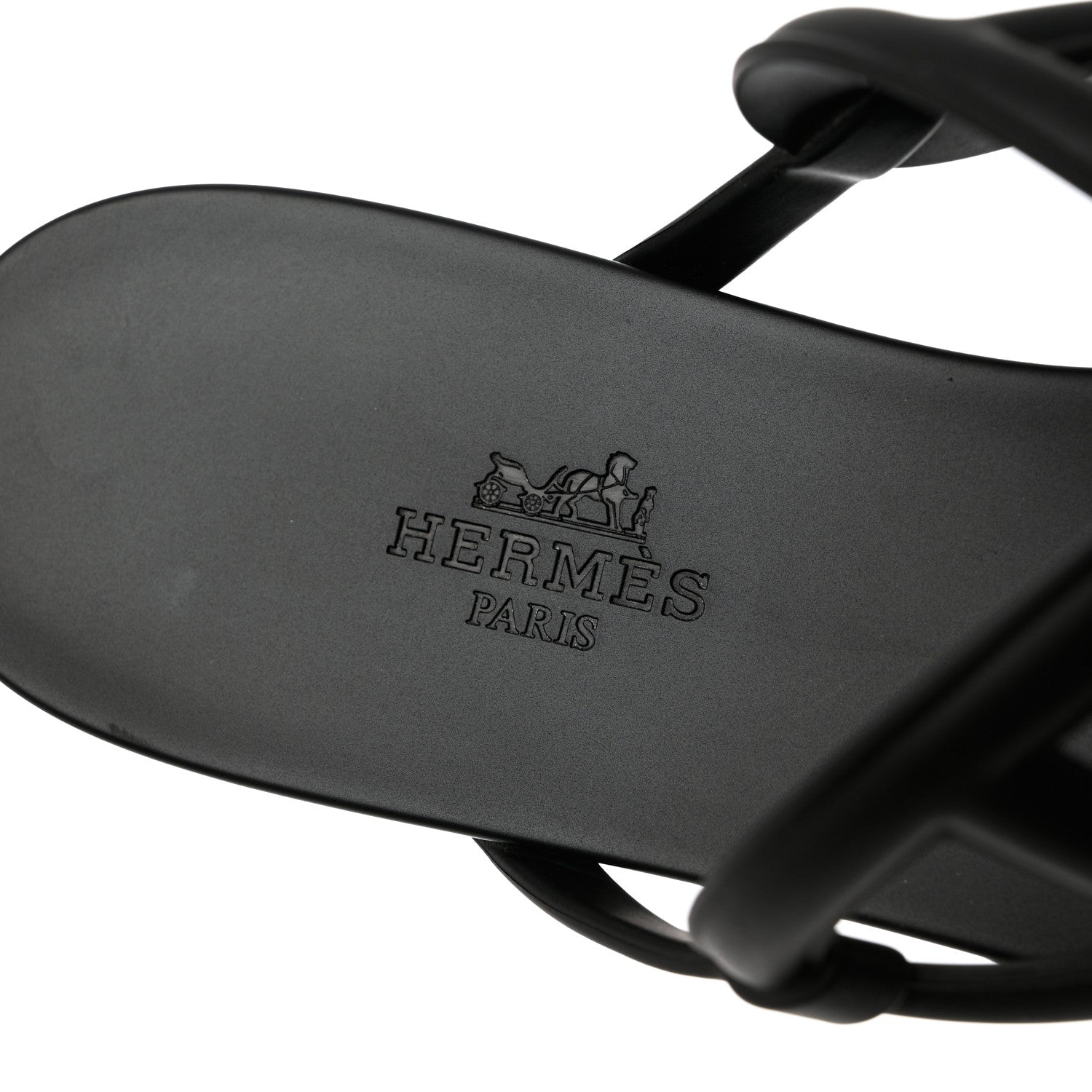 Hermes Rubber Womens Egerie Sandals 38 Black 7 of 11