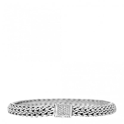 John Hardy Sterling Silver Diamond 6.5mm Classic Chain Bracelet 1 of 3