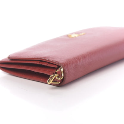 Prada Saffiano Metal Oro Chain Wallet Fuoco 10 of 13