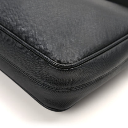 Prada Saffiano Travel Pocket Zippered Shoulder Bag Black 12 of 12