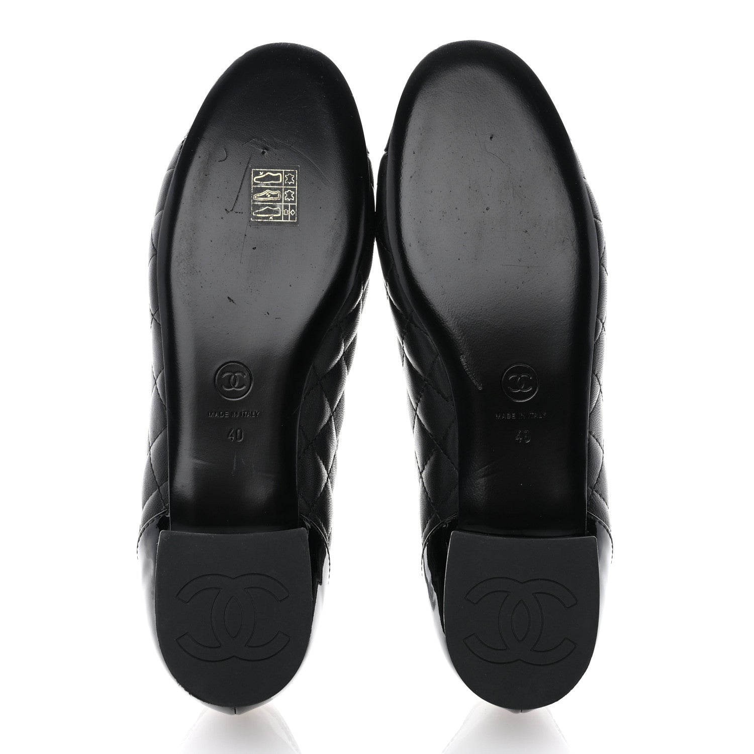 Chanel Lambskin Quilted Patent Calfskin Cap Toe CC Loafers 40 Black 4 of 10
