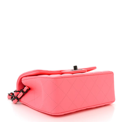 Chanel Lambskin Quilted Mini Rectangular Flap Coral Pink 4 of 11