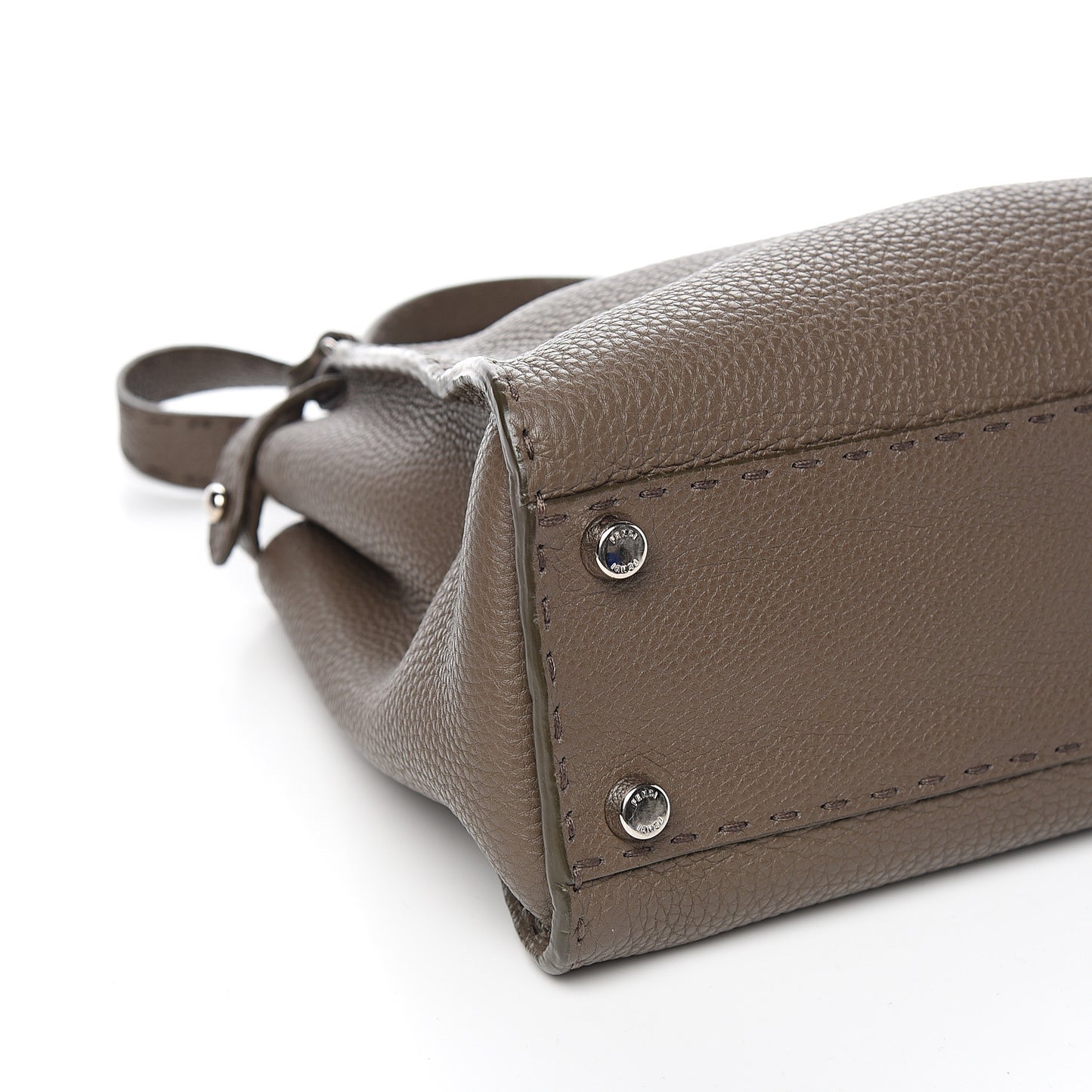 Cuoio Romano Alcantara Selleria Medium Peekaboo Iconic Satchel Grey Fuchsia