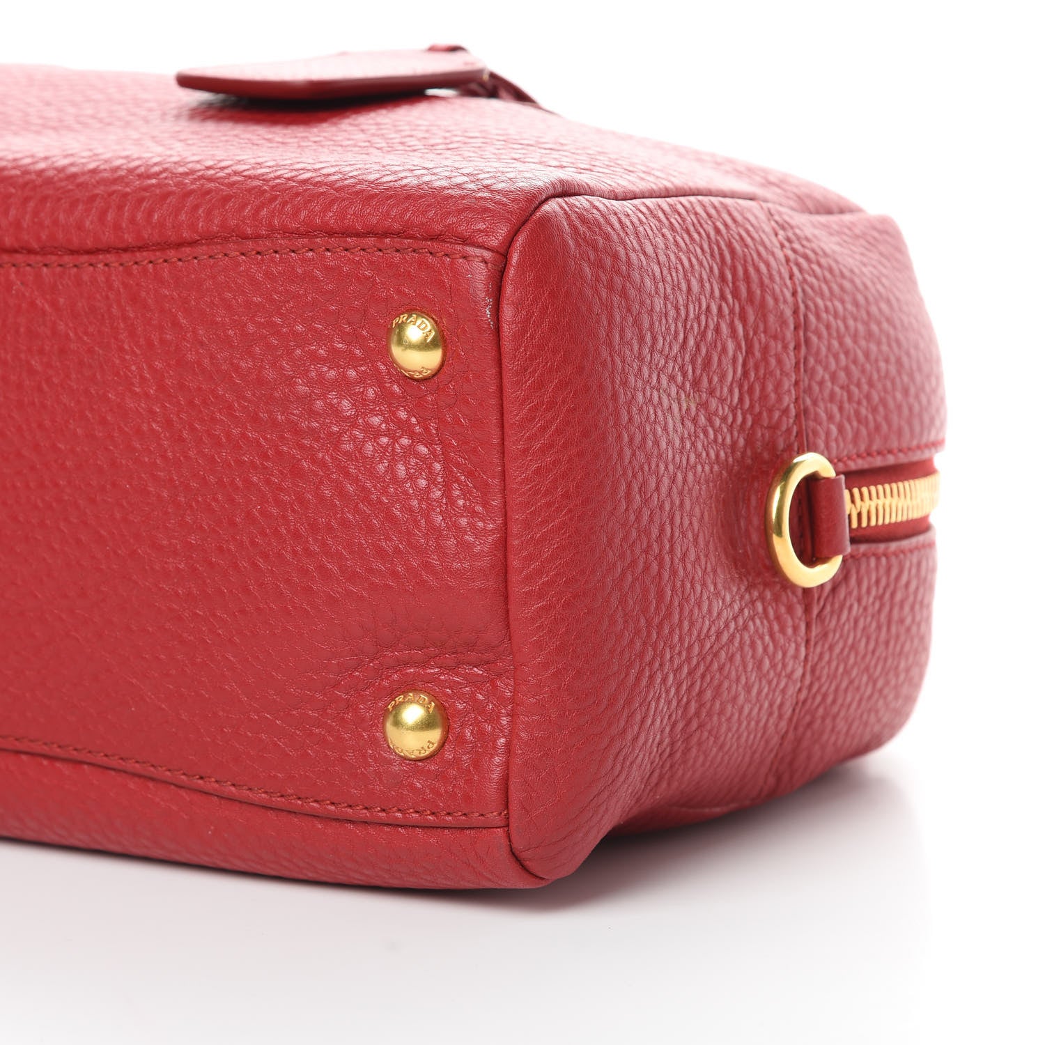 Prada Vitello Daino Bowler Scarlatto 10 of 12