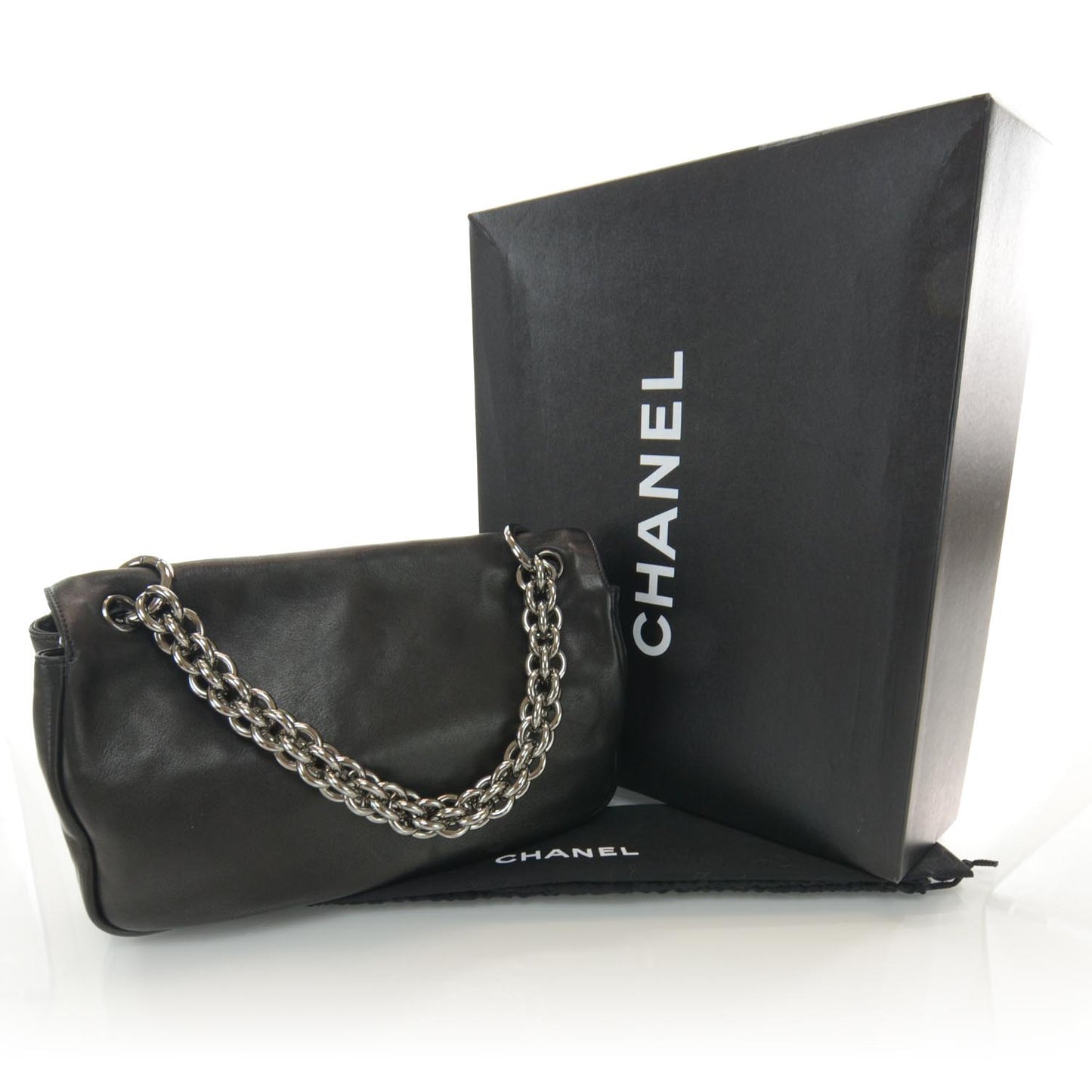 Lambskin Medium Soft and Chain Flap Black