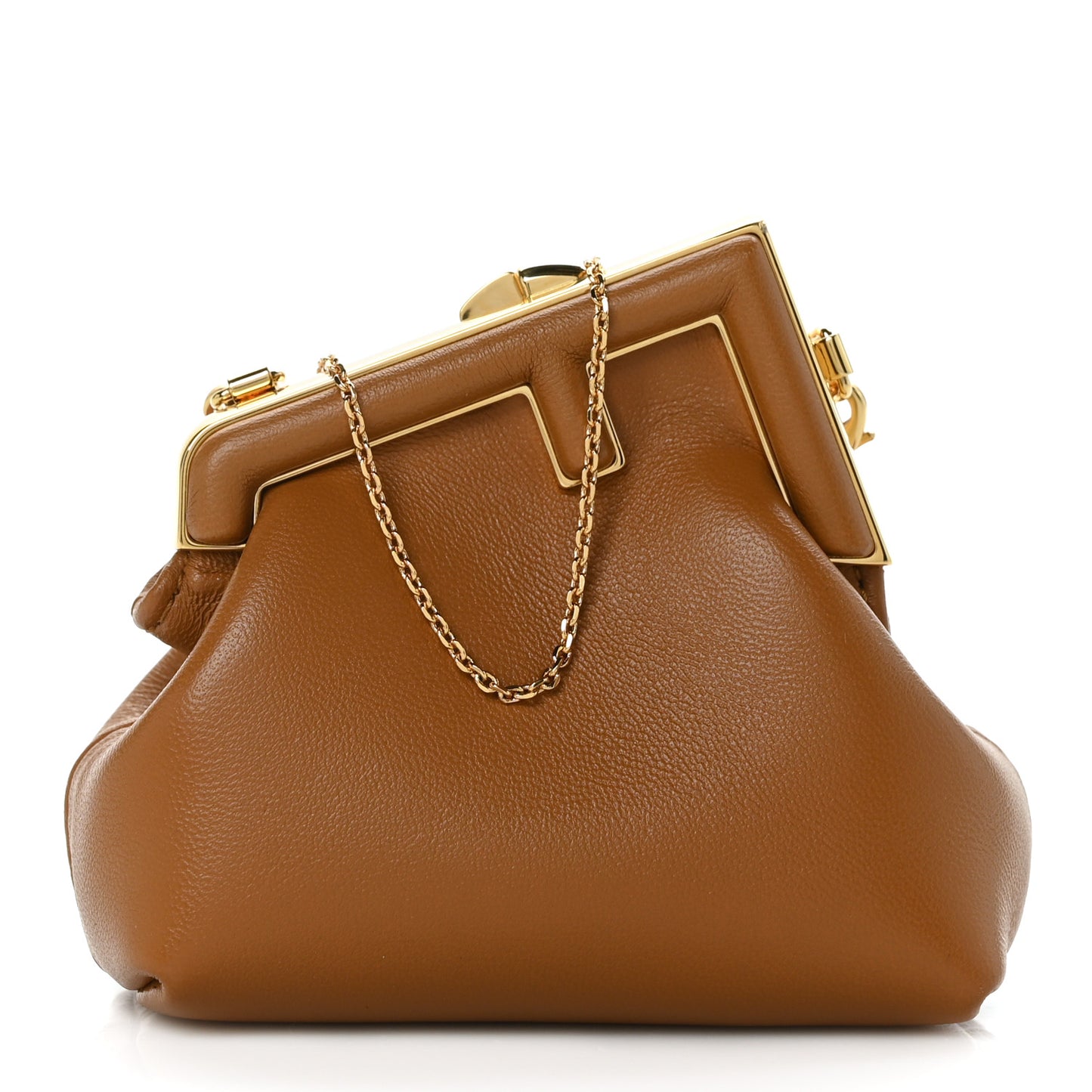 Shiny Nappa Nano Fendi First Bag Charm Caramello