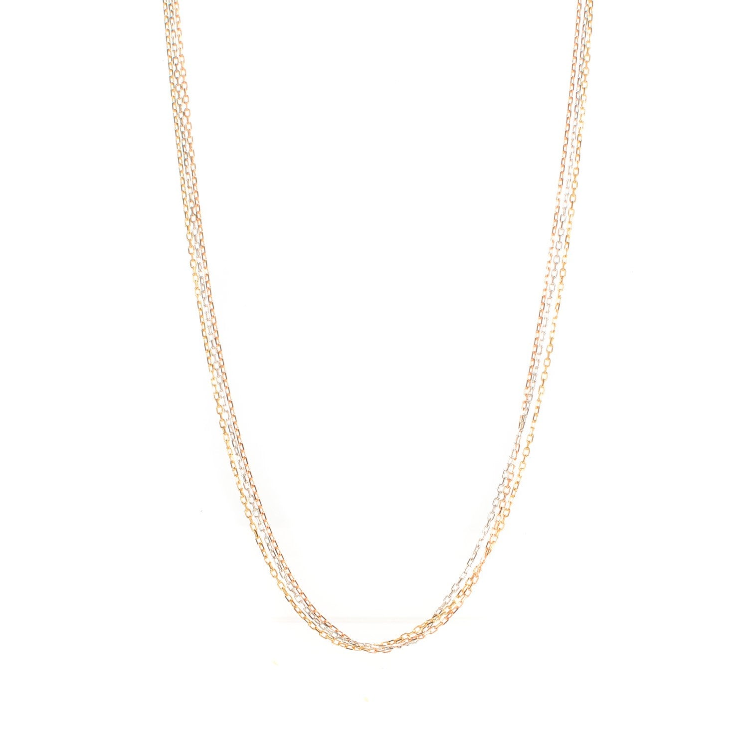 Cartier 18K Pink Yellow White Gold Three Chain Necklace 1 of 5