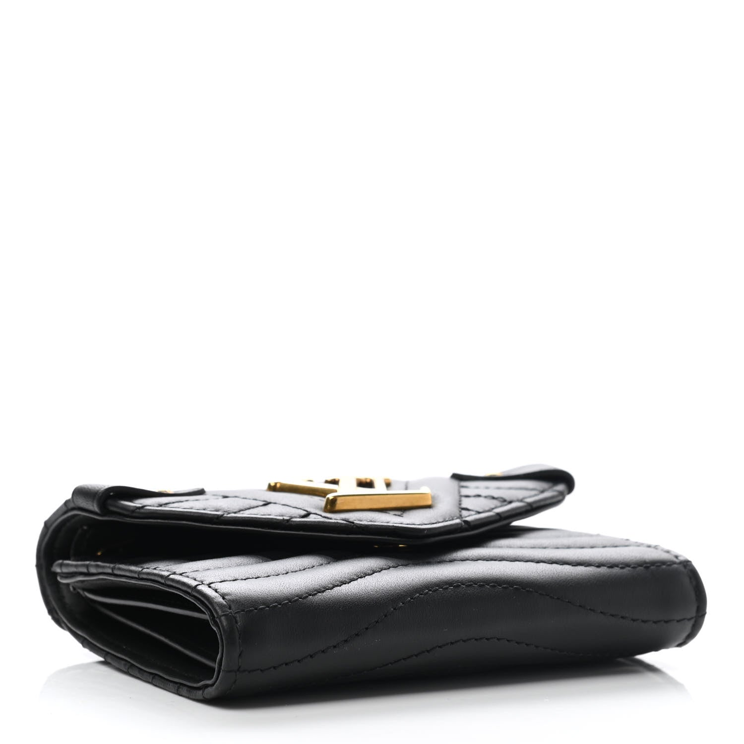 Louis Vuitton Calfskin New Wave Compact Wallet Black 4 of 7