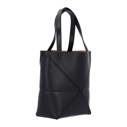 Loewe Shiny Calfskin Mini Puzzle Fold Tote Black 3 of 9