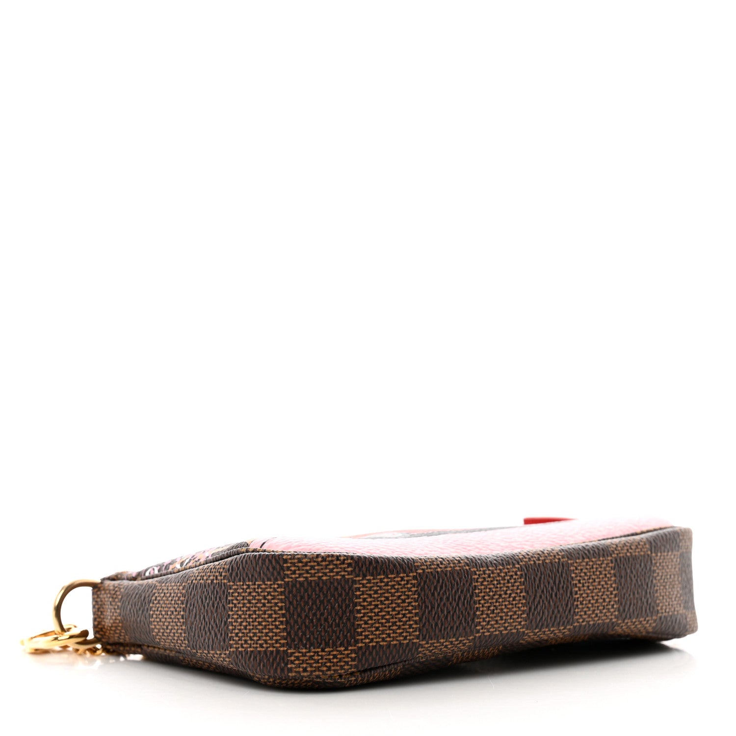 Louis Vuitton Damier Ebene 2019 Christmas Animation Mini Pochette Accessories Red 4 of 7