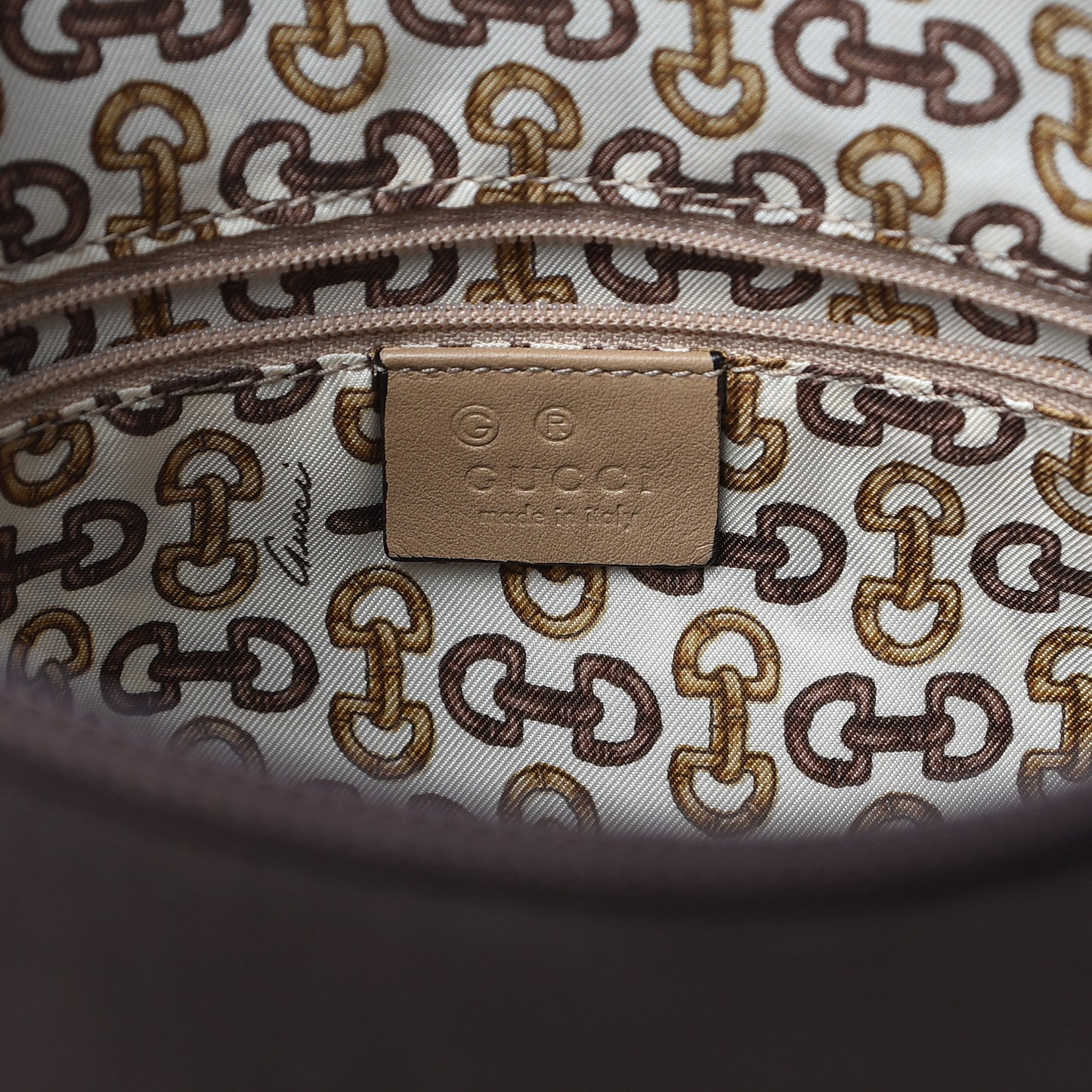 Guccissima Trim Canvas Hobo Brown