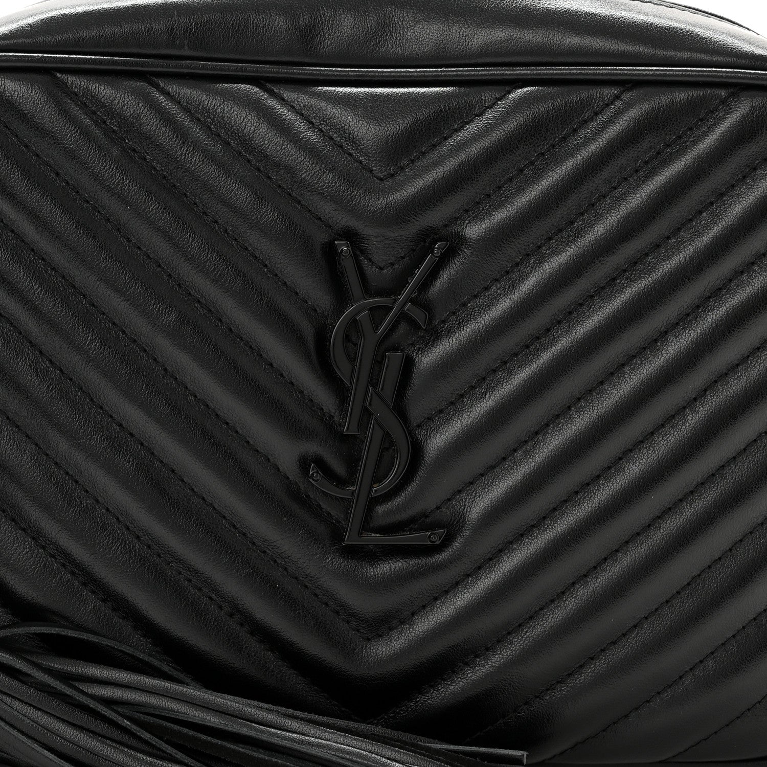 Saint Laurent Calfskin Matelasse Monogram Monochrome Lou Camera Bag Black 8 of 10