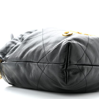 Chanel Shiny Crumpled Calfskin Quilted Pearl Mini Chanel 22 Black 9 of 11