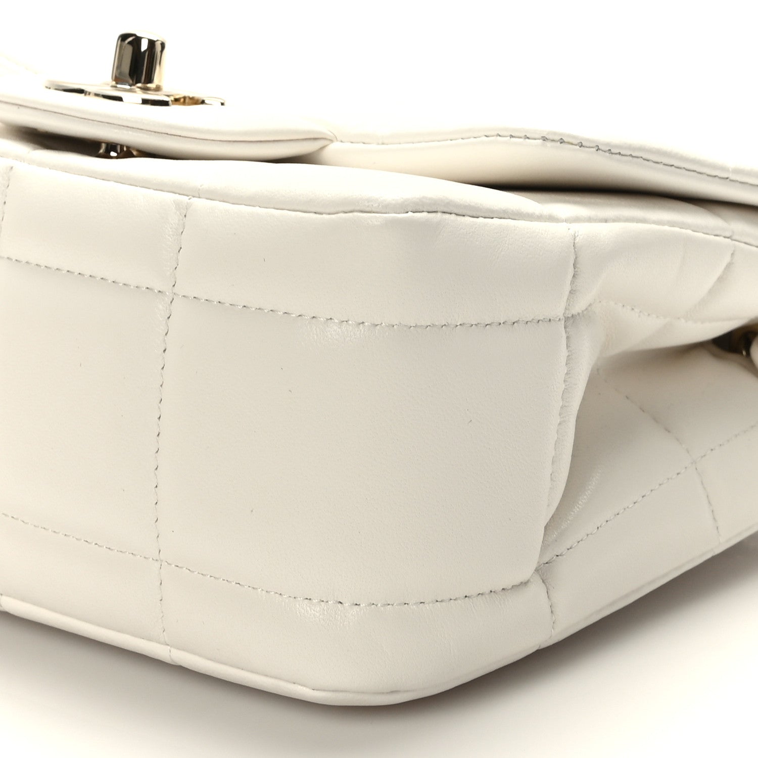 Chanel Lambskin Resin Crystal Square Quilted Monacoco Mini Square Flap White 9 of 10