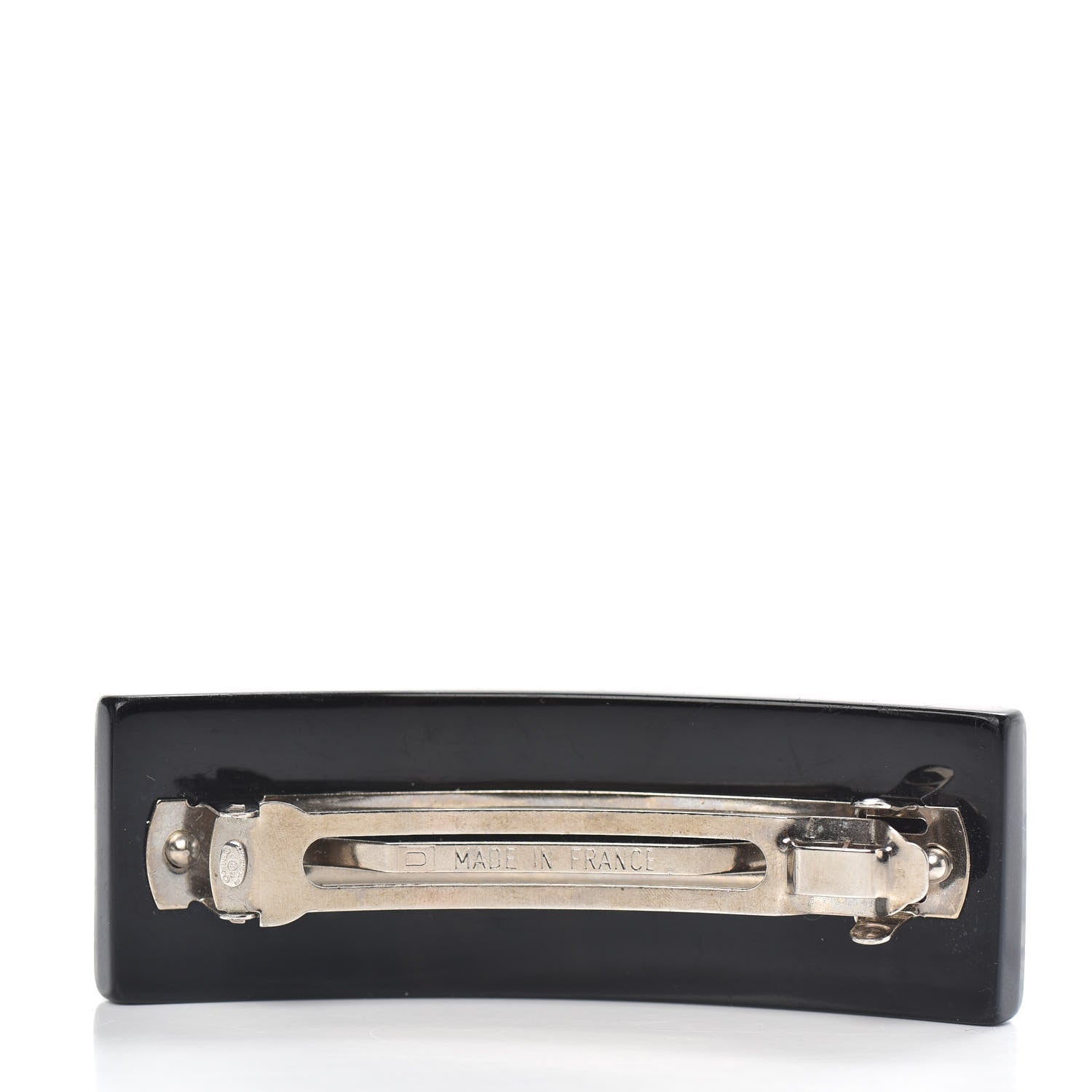 Chanel Resin Abalone CC Hair Clip Barrette Black 3 of 5