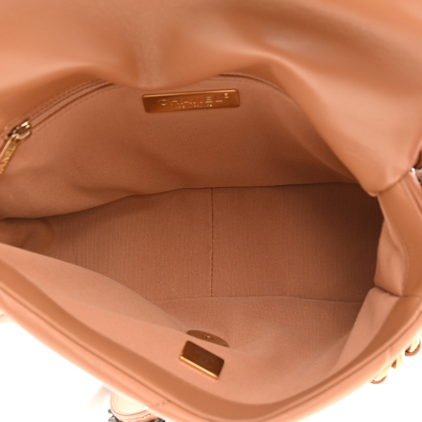 Lambskin Quilted Medium Chanel 19 Flap Brown