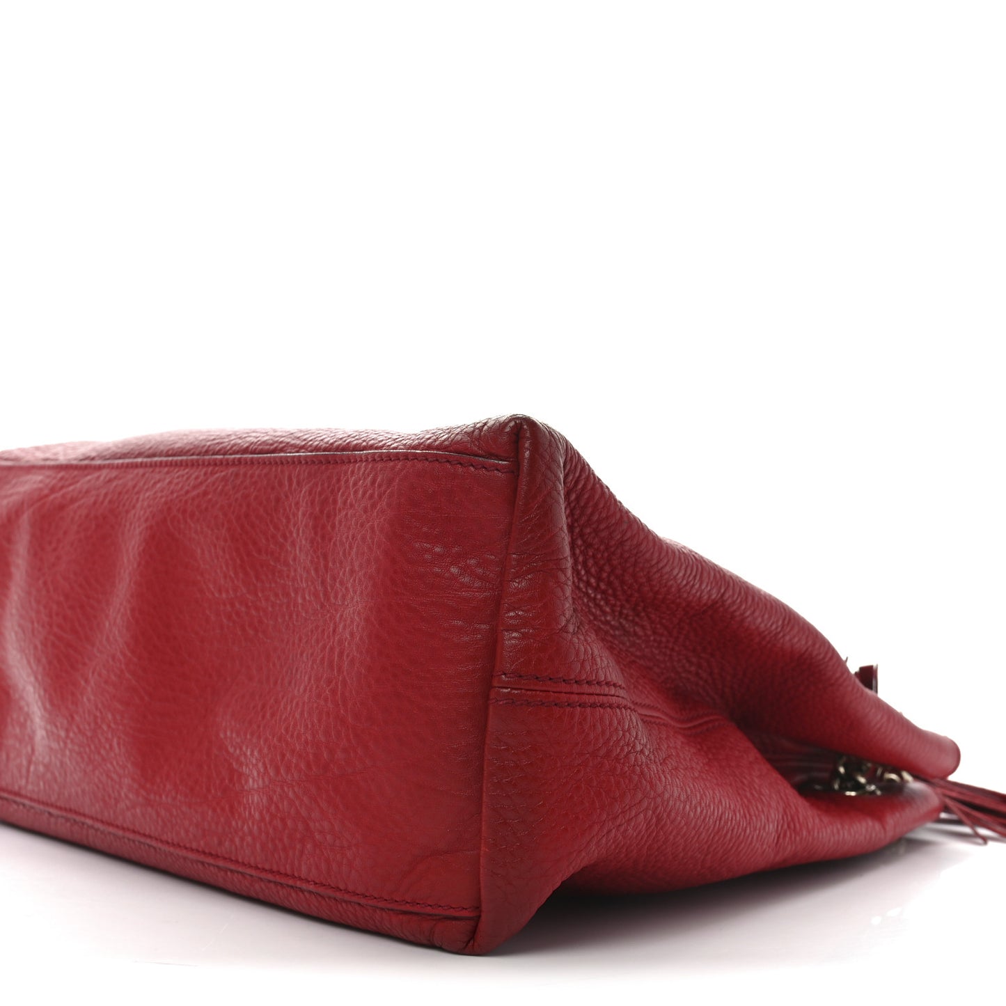 Pebbled Calfskin Medium Soho Chain Shoulder Bag Tabasco Red