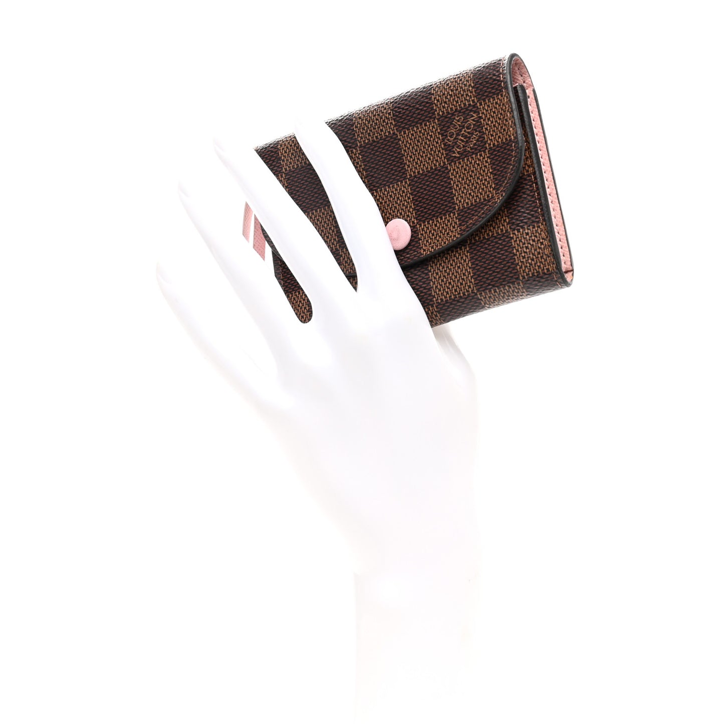Damier Ebene Rosalie Coin Purse Rose Ballerine