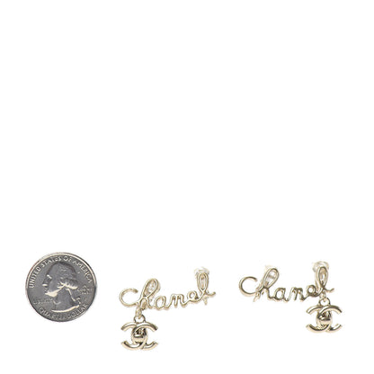 Chanel Metal Logo CC Turnlock Clip On Earrings Gold 2 of 4