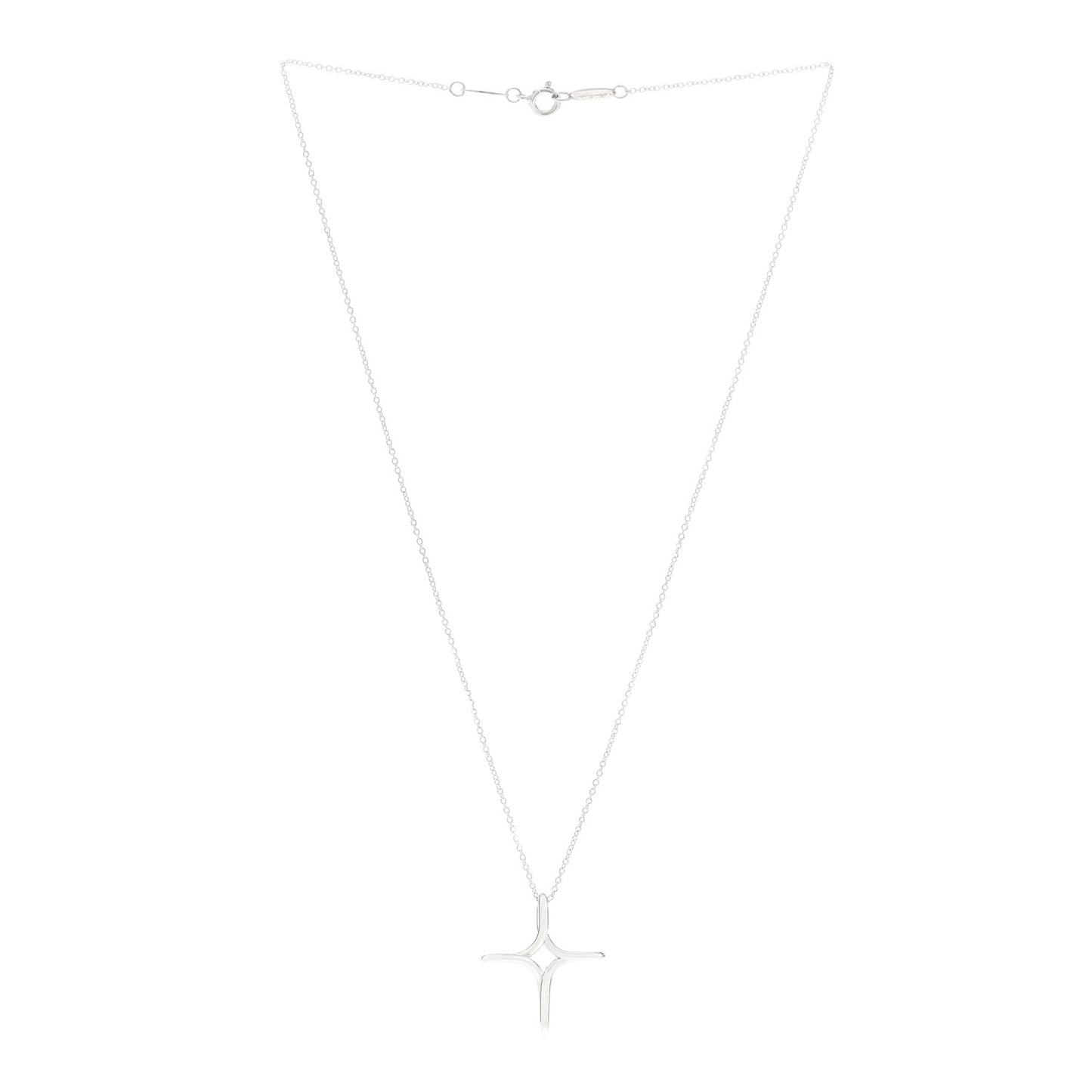 Sterling Silver Elsa Peretti Infinity Cross Pendant Necklace