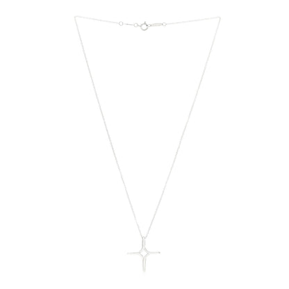 Tiffany Sterling Silver Elsa Peretti Infinity Cross Pendant Necklace 3 of 8