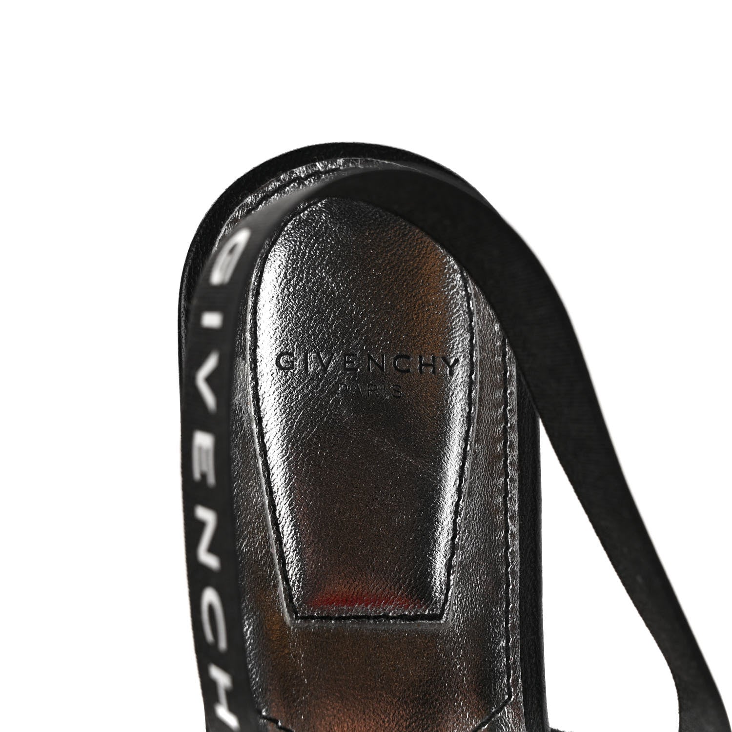 Givenchy Nappa Rivington Logo Slingback Flat 35 Black Silver 7 of 8
