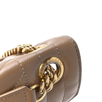 Saint Laurent Grain De Poudre Textured Mixed Matelasse Triquilt Large Monogram Satchel Cork 13 of 14