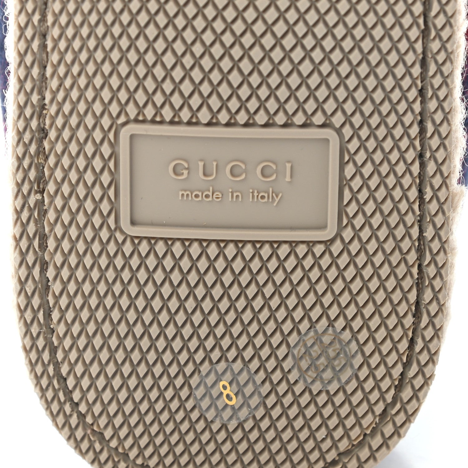Gucci Covered Wool GG Monogram Mens Fria Horsebit Loafers 8 Blue Red Butterscotch 6 of 12
