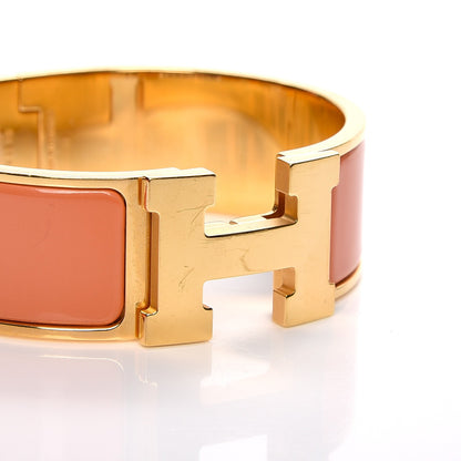 Hermes Enamel Wide Clic Clac H Bracelet PM Peach Melba 6 of 7