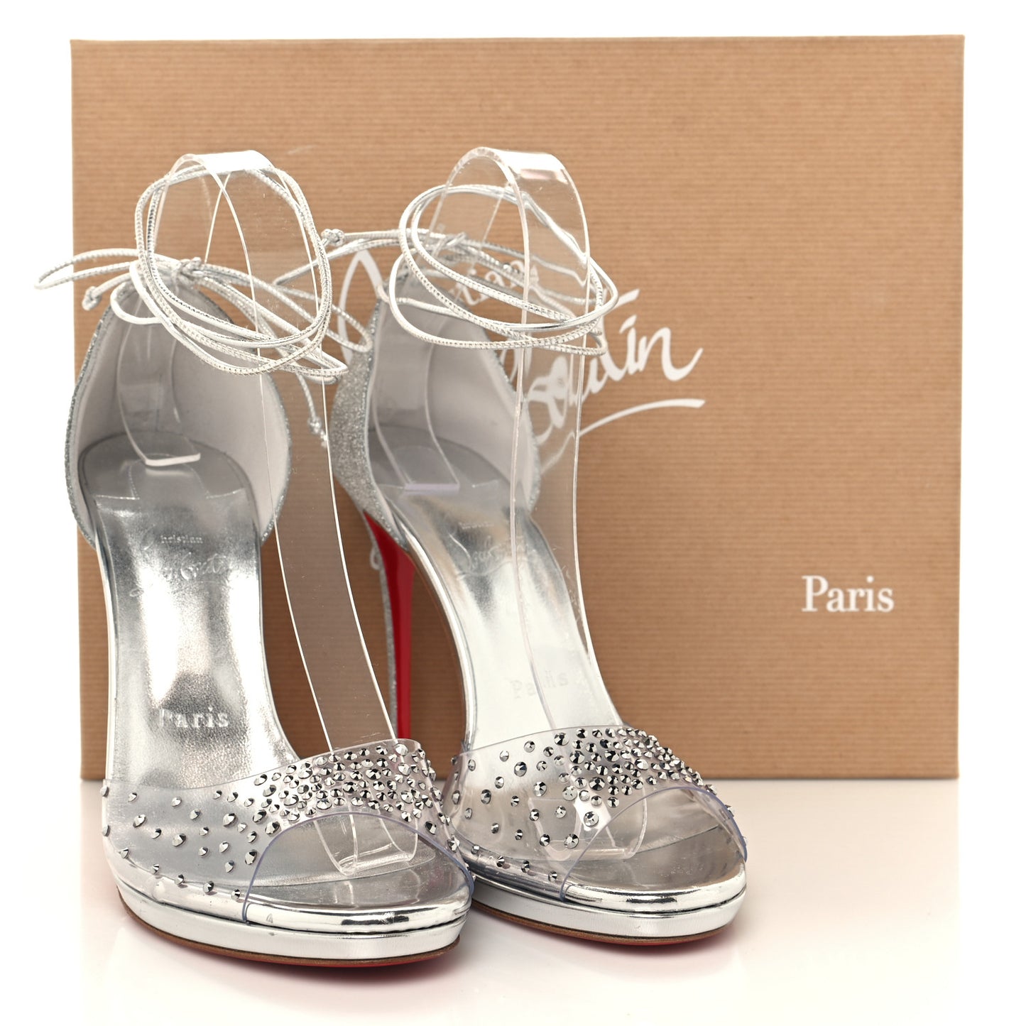 PVC Glitter Crystal Degratina Frou 120 Pumps 38.5 Silver