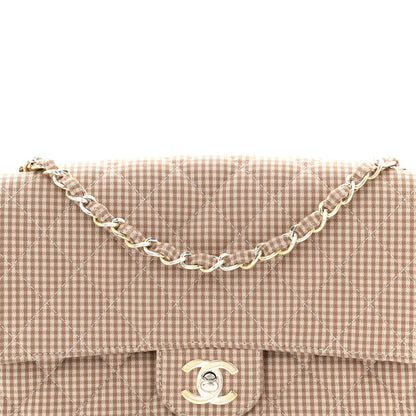 Chanel Toile Gingham Medium Single Flap Beige 8 of 11