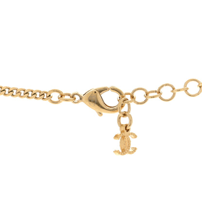 Chanel Metal Enamel CC Square Necklace Gold Black 4 of 5