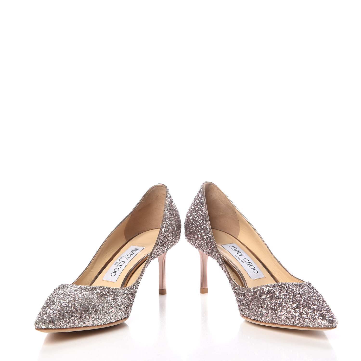 Jimmy Choo Glitter Pointy Toe Romy 85 Pumps 36.5 Pink 5 of 15