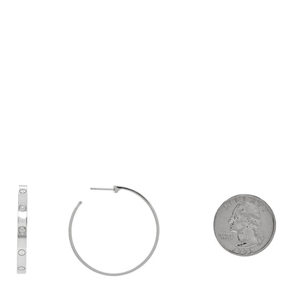 Cartier 18K White Gold Large LOVE Hoop Earrings 2 of 4