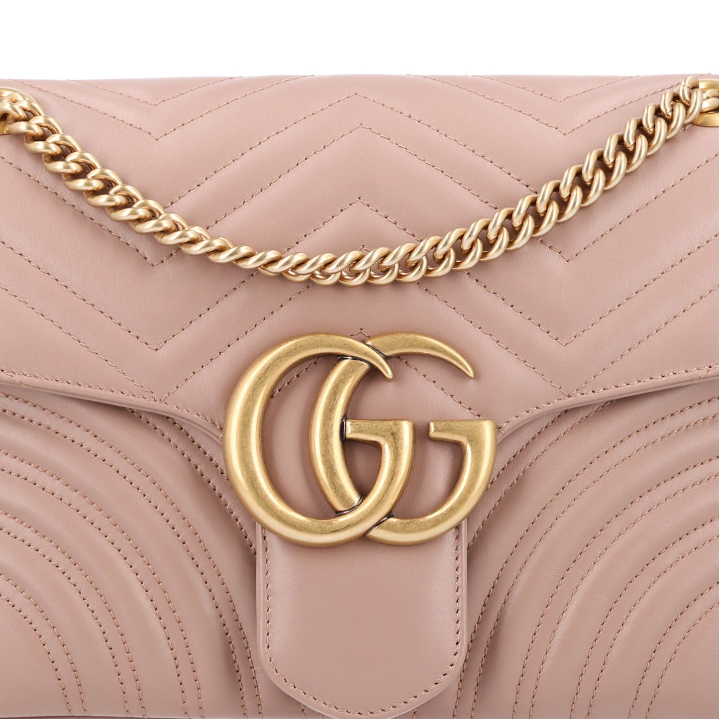 Calfskin Matelasse Medium GG Marmont Shoulder Bag Porcelain Rose