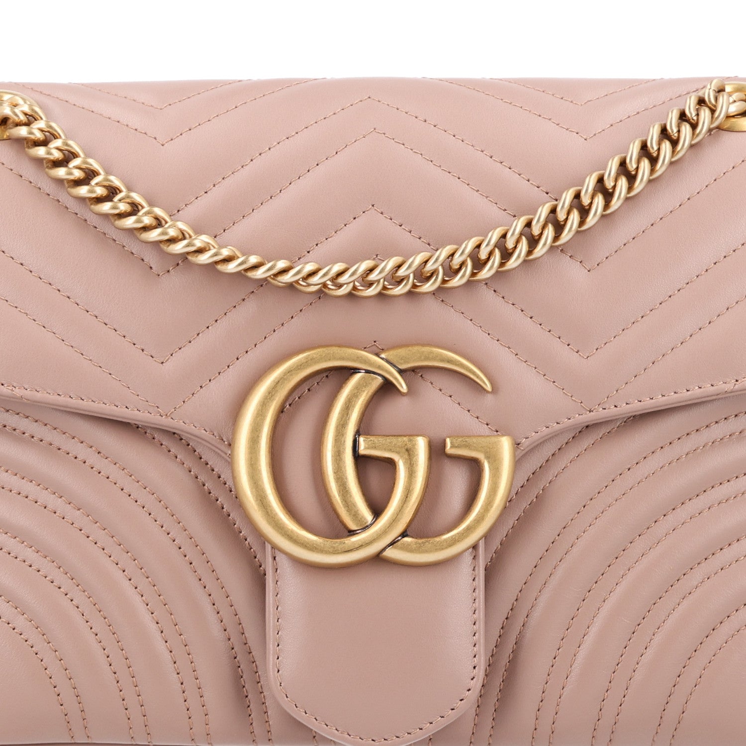 Gucci Calfskin Matelasse Medium GG Marmont Shoulder Bag Porcelain Rose 8 of 10