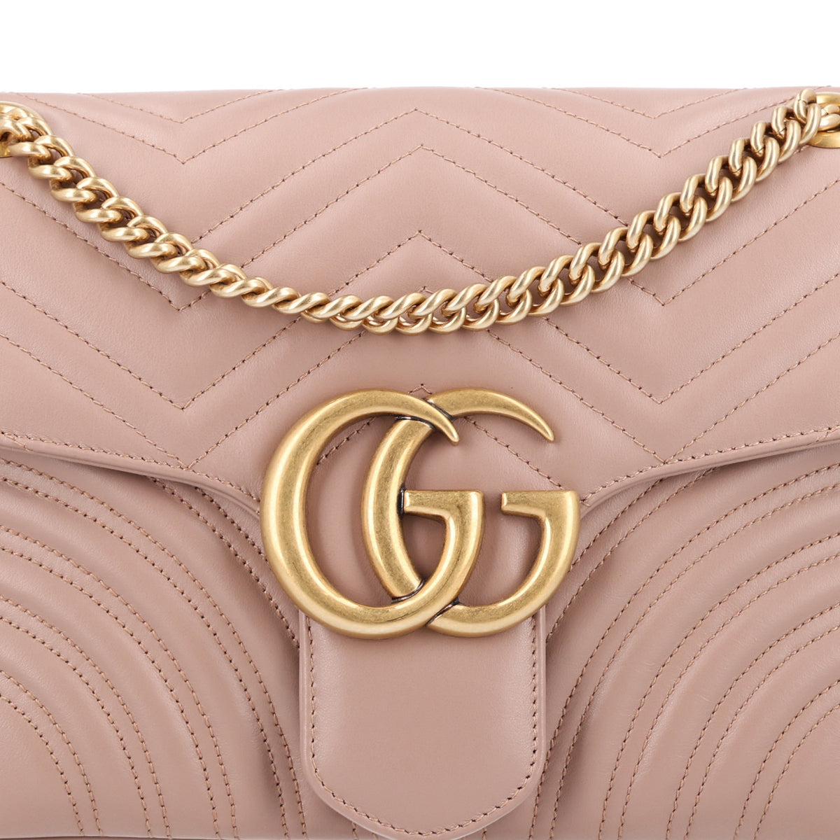 Gucci Calfskin Matelasse Medium GG Marmont Shoulder Bag Porcelain Rose 14 of 19